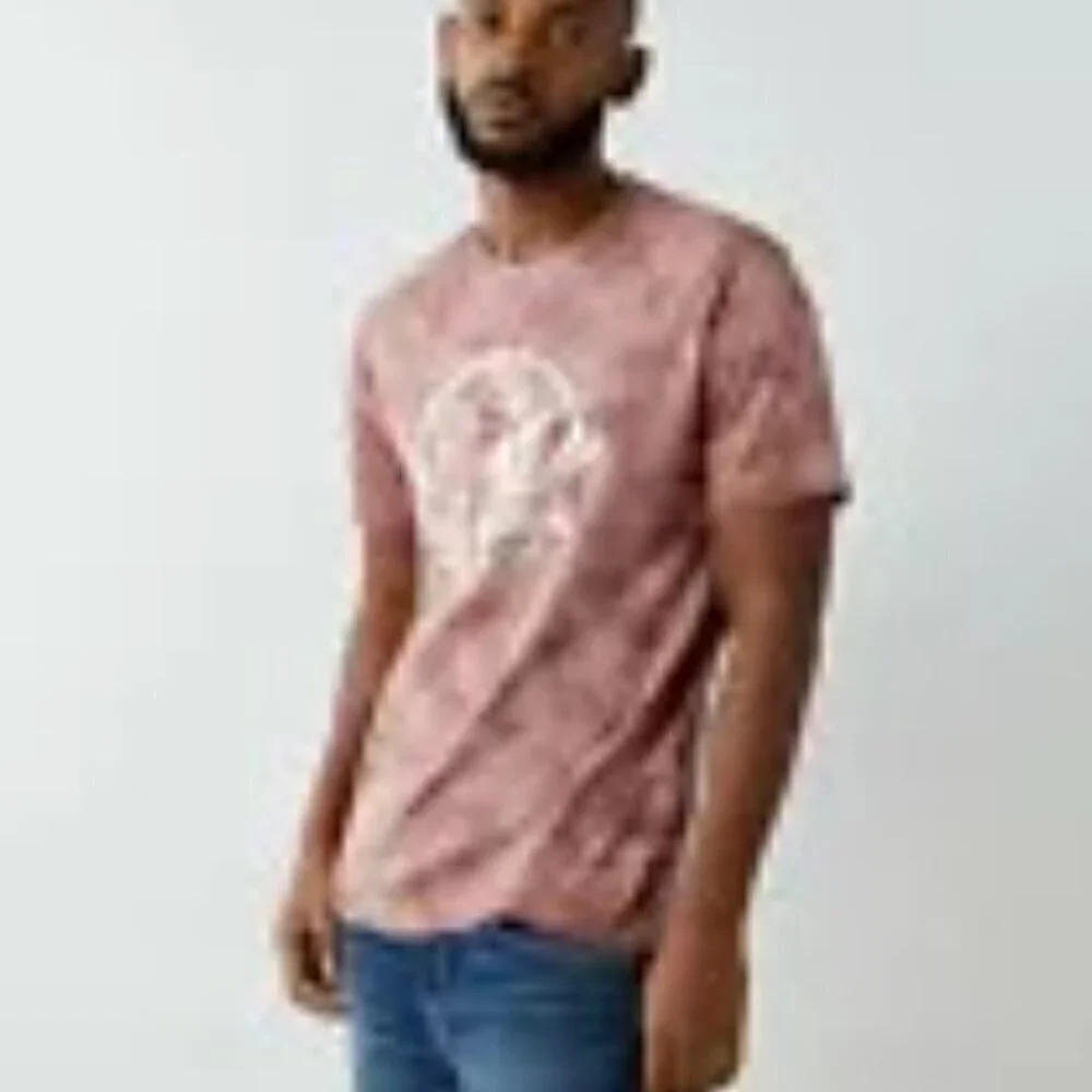 True Religion Jeans T-Shirt Tie Dye Logo Tee Crew Buddha Horseshoe Graphic Men's